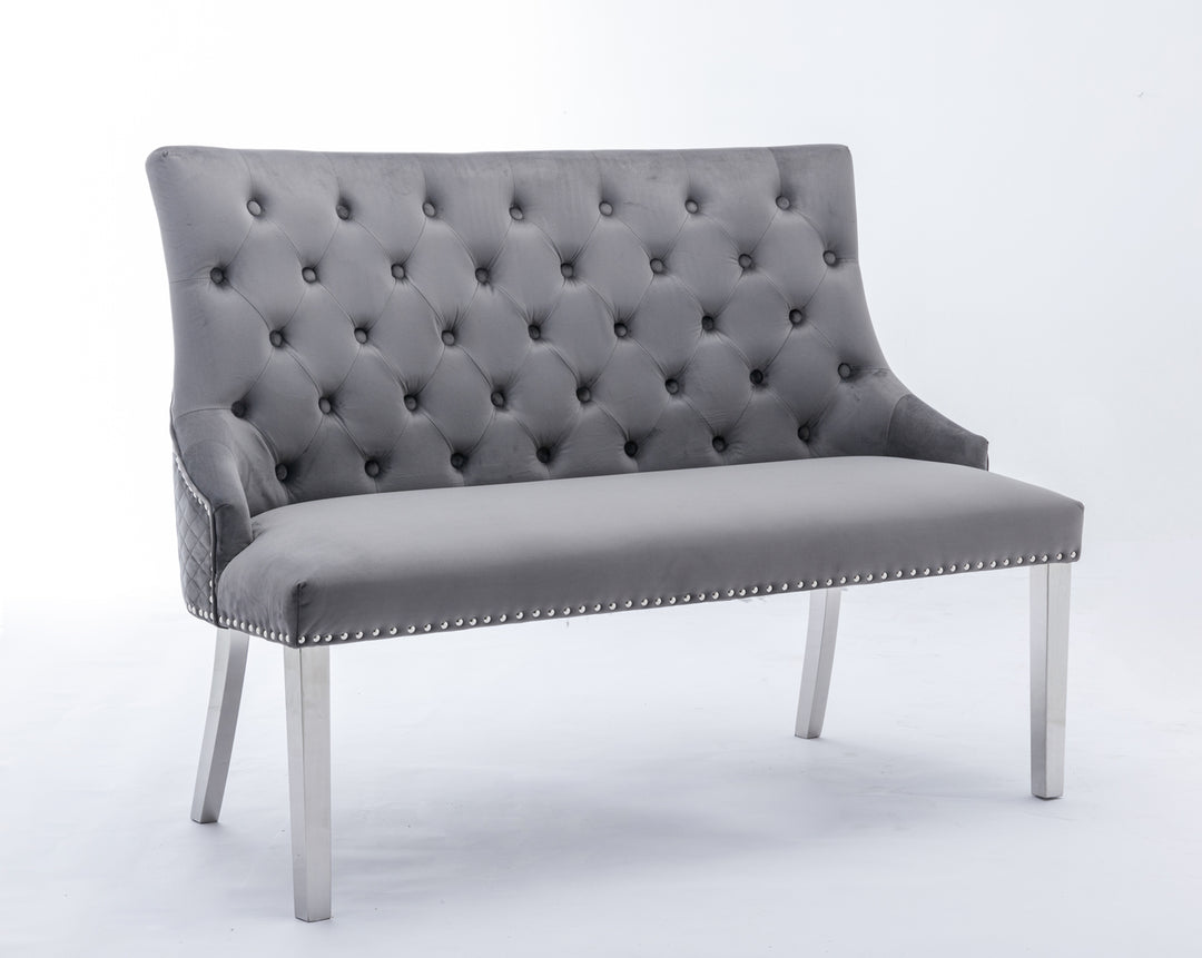 Marlowe Grey High Back Bench