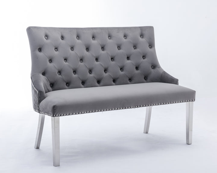 Marlowe Grey High Back Bench