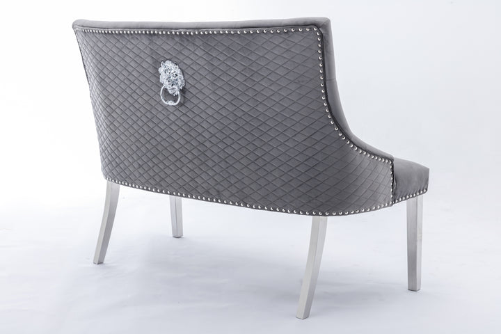 Marlowe Grey High Back Bench