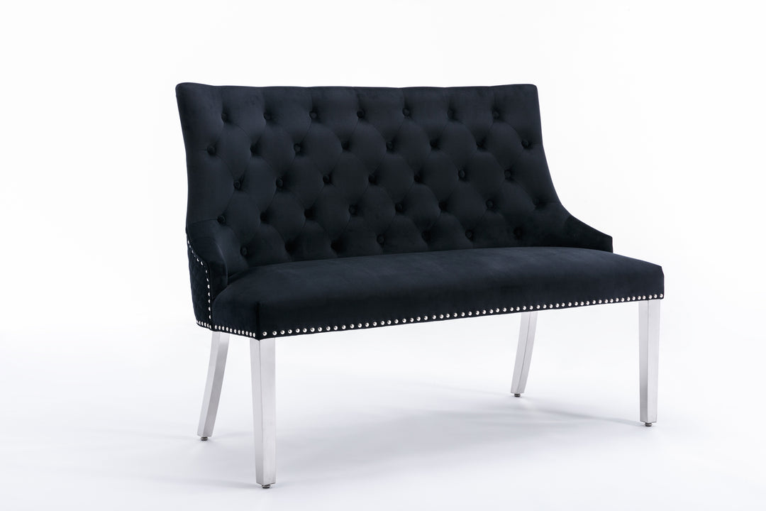 Marlowe Black High Back Bench