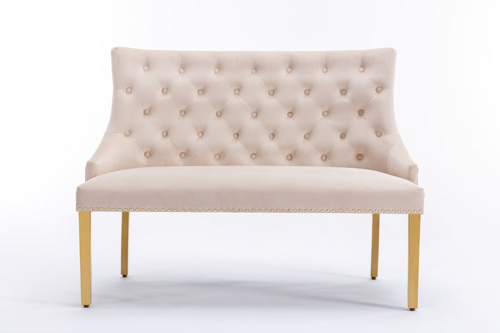 Marlowe Gold & Mink High Back Bench