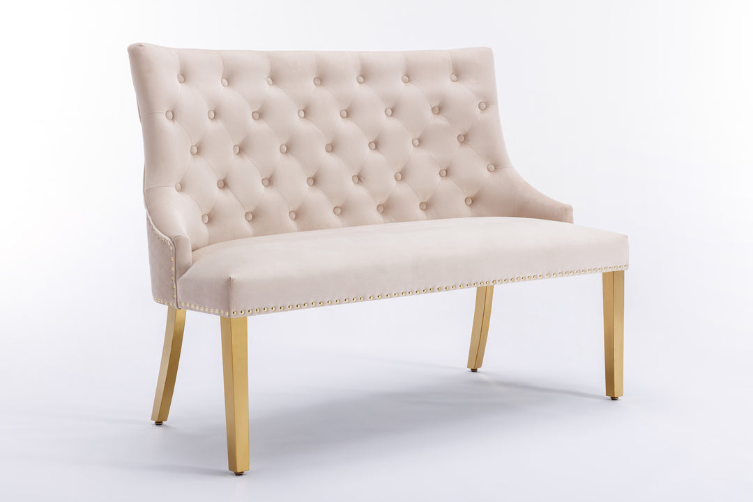 Marlowe Gold & Mink High Back Bench