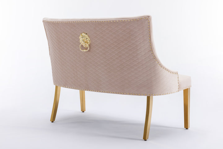 Marlowe Gold & Mink High Back Bench