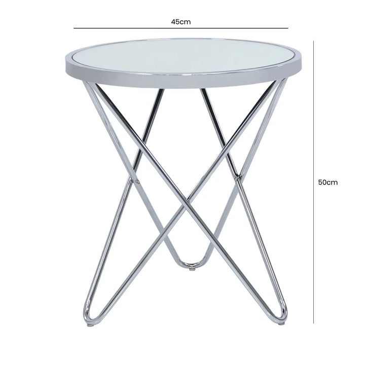 Atom Chrome & Mirror End Table Lina Home
