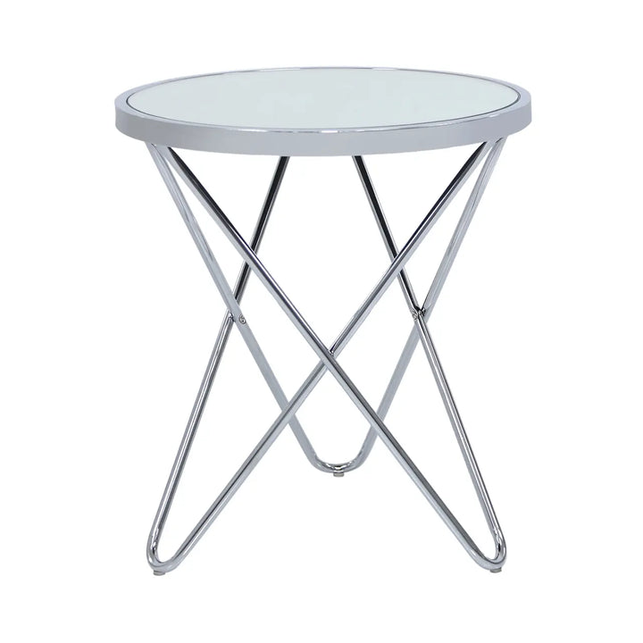 Atom Chrome & Mirror End Table Lina Home