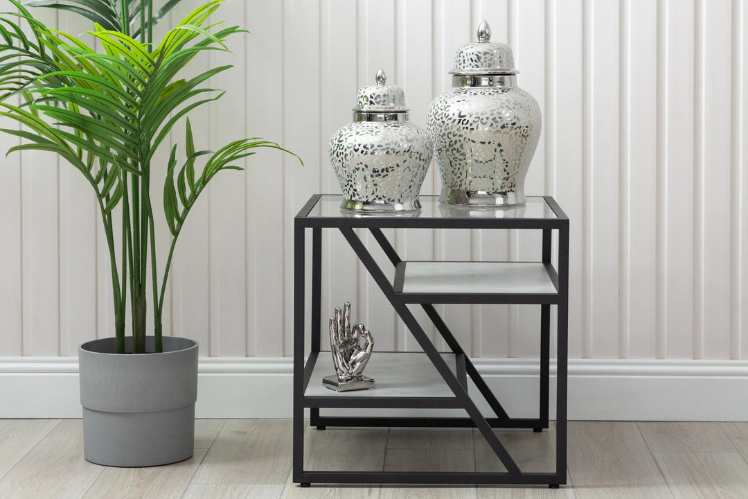 Ibarra Black And Grey End Table Kd Lina Home