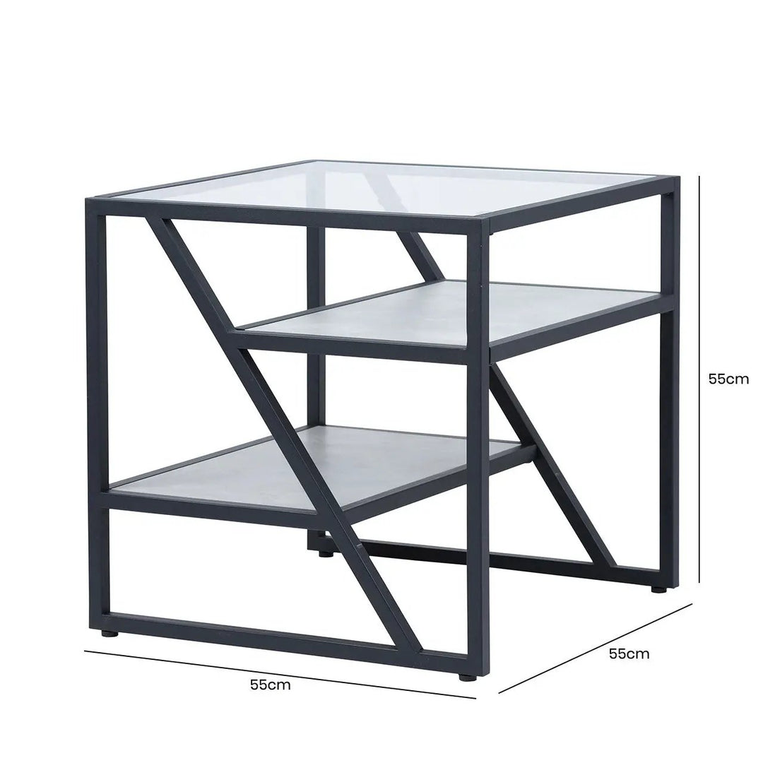 Ibarra Black And Grey End Table Kd Lina Home