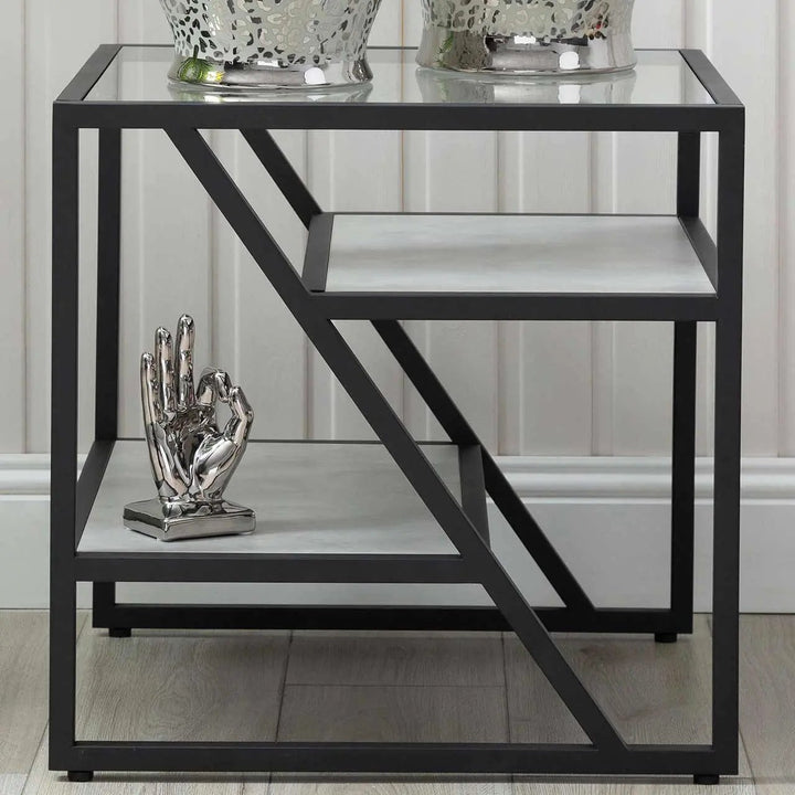 Ibarra Black And Grey End Table Kd Lina Home