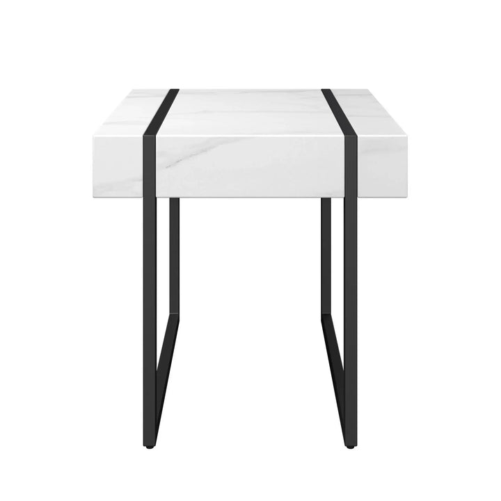 Mona White Marble Effect Side Table Torelli