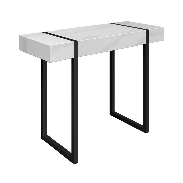 Mona White Marble Effect Console Table Torelli