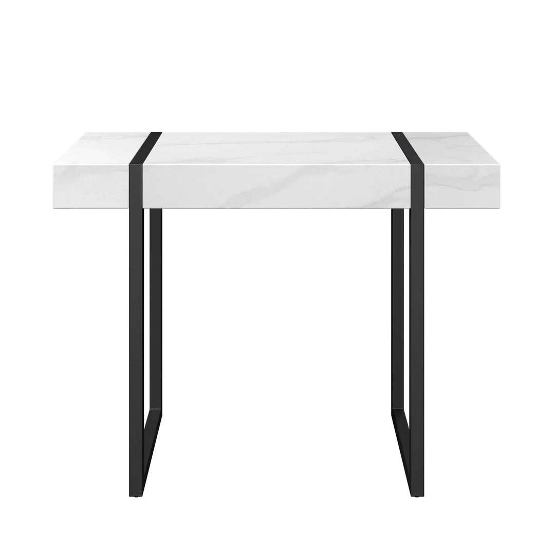 Mona White Marble Effect Console Table Torelli