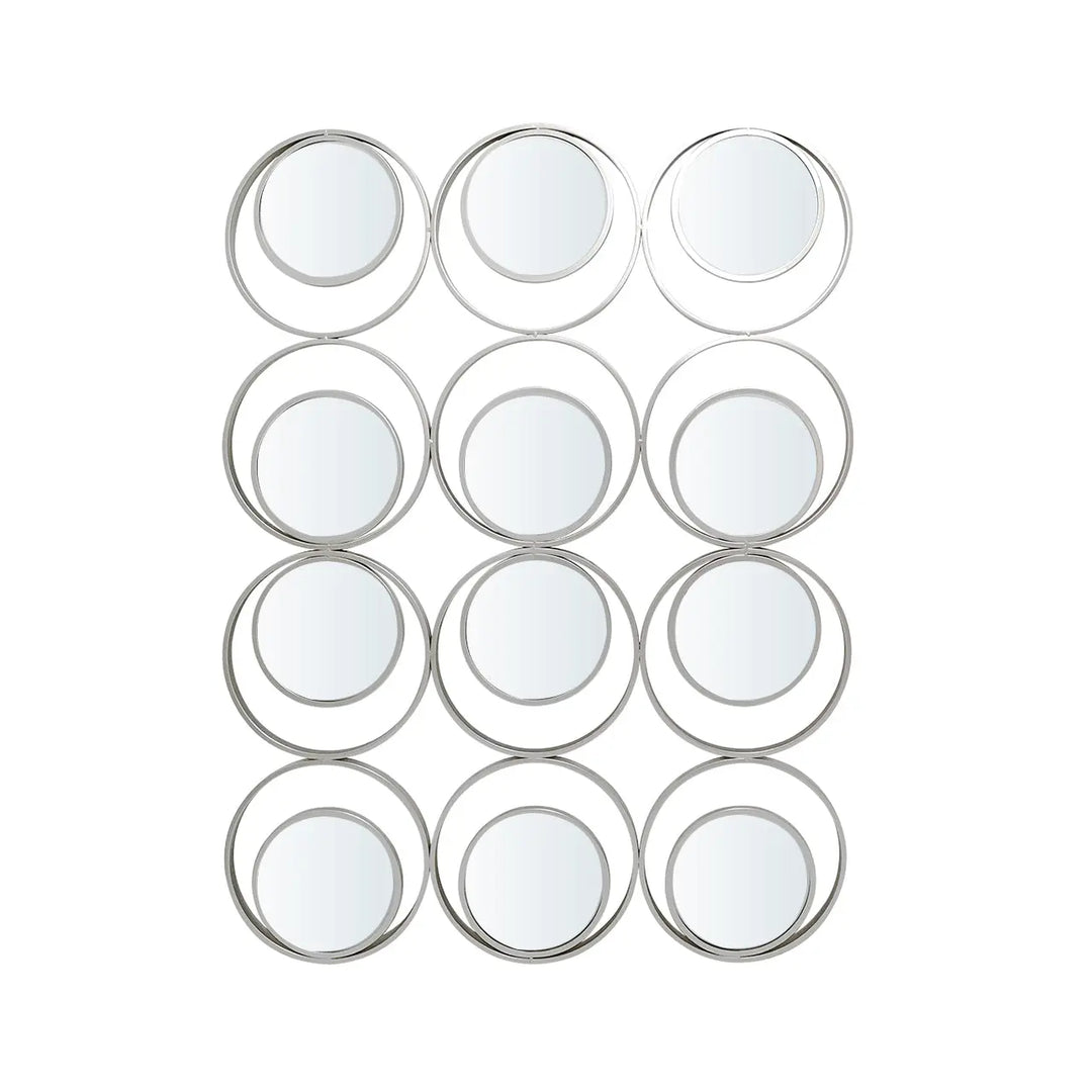 Silver Circles Statement Wall Mirror Lina Home