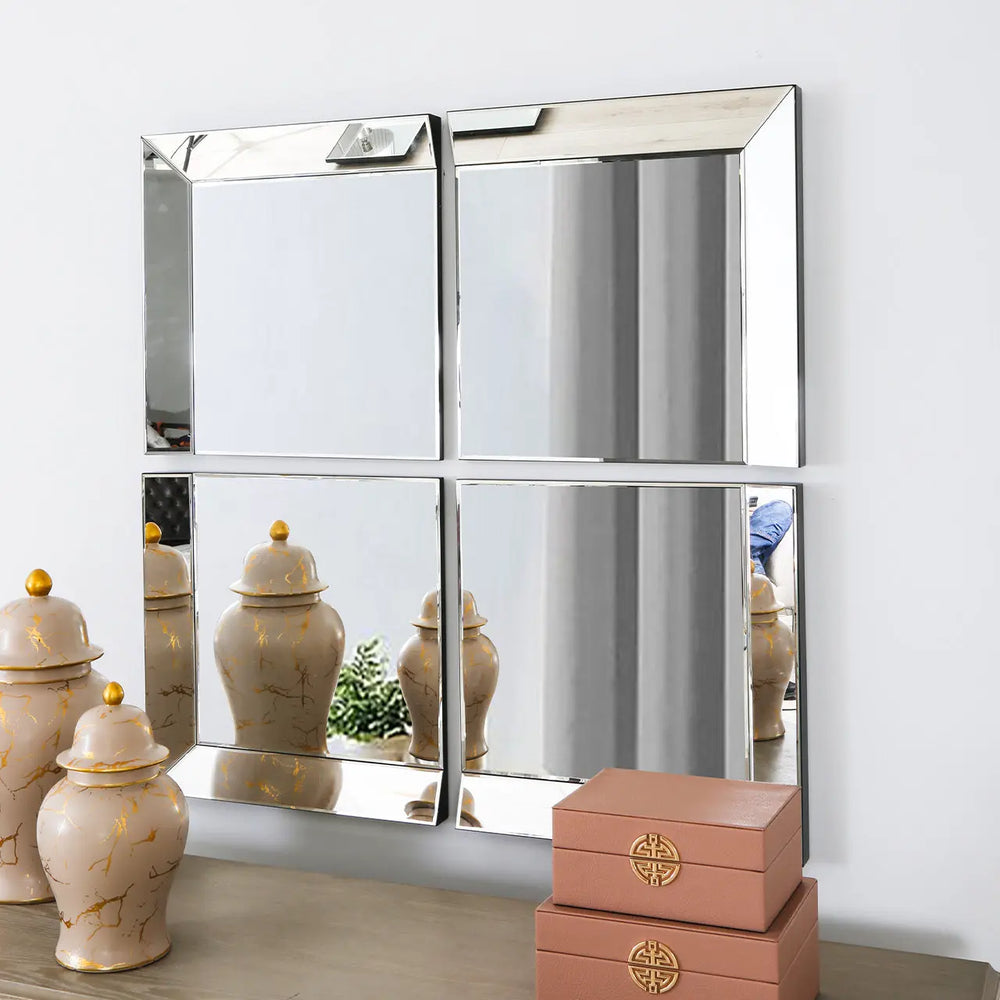 Set Of 4 Mirror Panels – 50 x 50 cm Each Lina Home