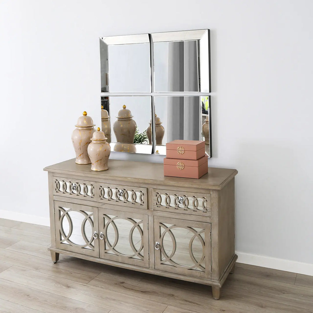Set Of 4 Mirror Panels – 50 x 50 cm Each Lina Home