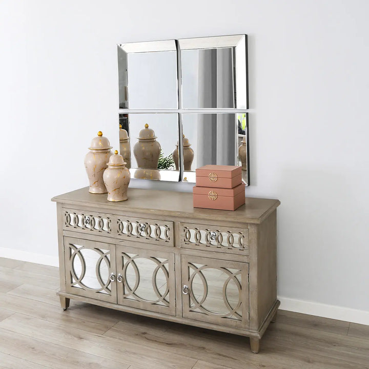 Set Of 4 Mirror Panels – 50 x 50 cm Each Lina Home