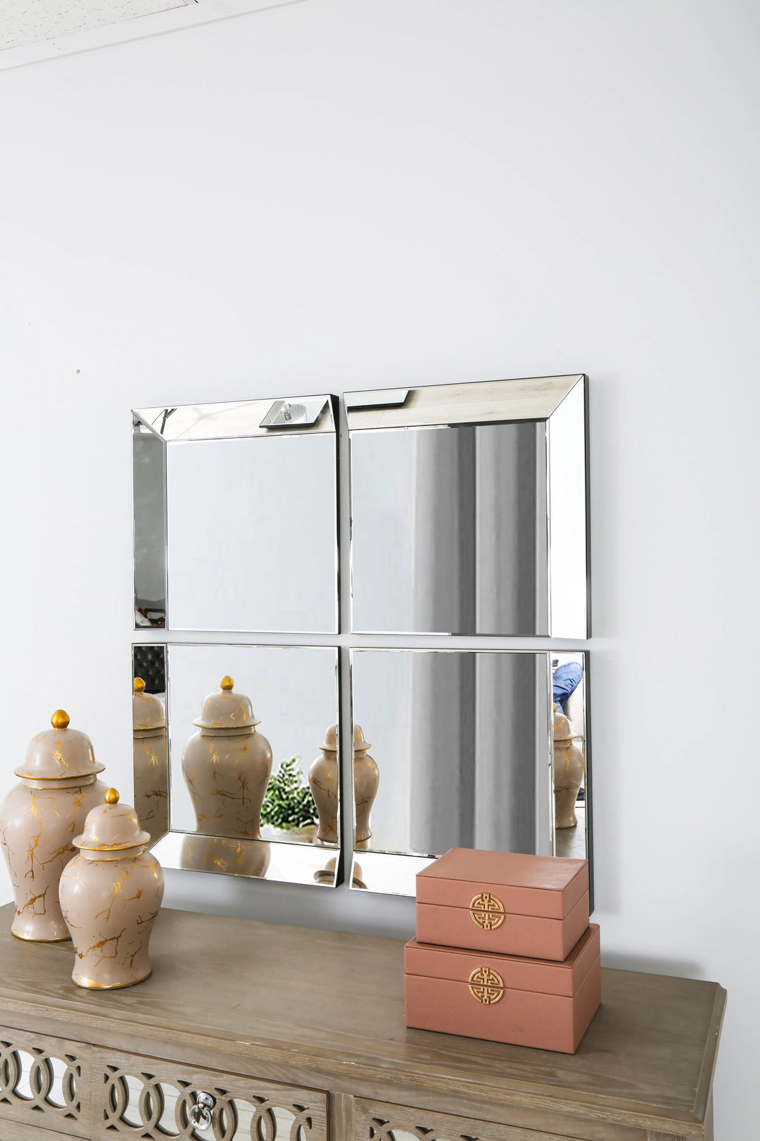 Set Of 4 Mirror Panels – 50 x 50 cm Each Lina Home