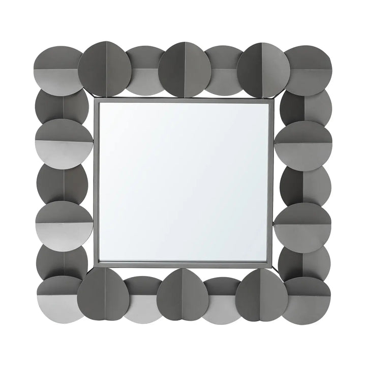 Grey Gunmetal Square Wall Mirror – 76.2 cm Lina Home