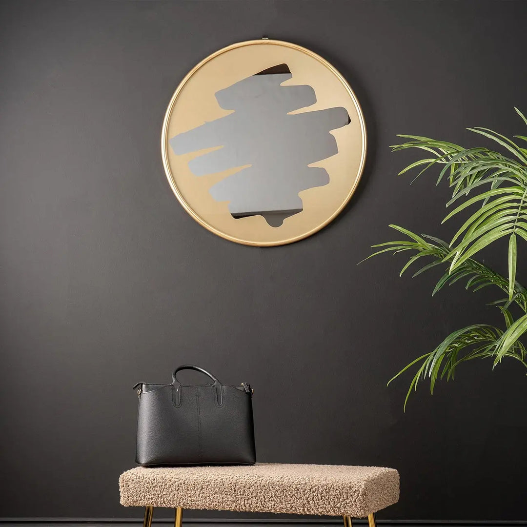 Gold Round Wall Mirror Lina Home