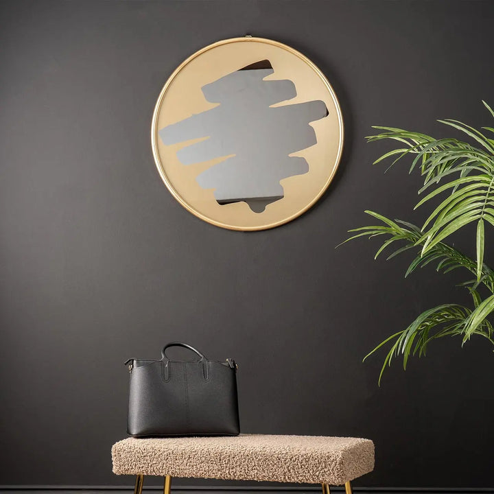 Gold Round Wall Mirror Lina Home
