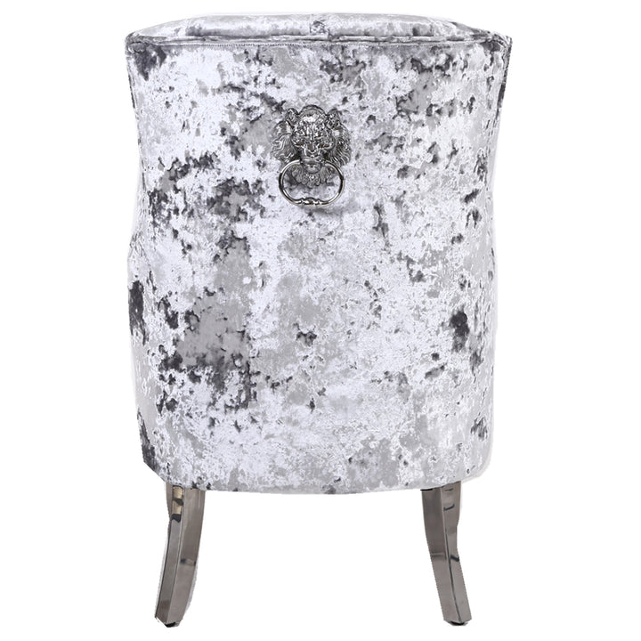 Marlowe Silver Crushed Velvet Wing Chair