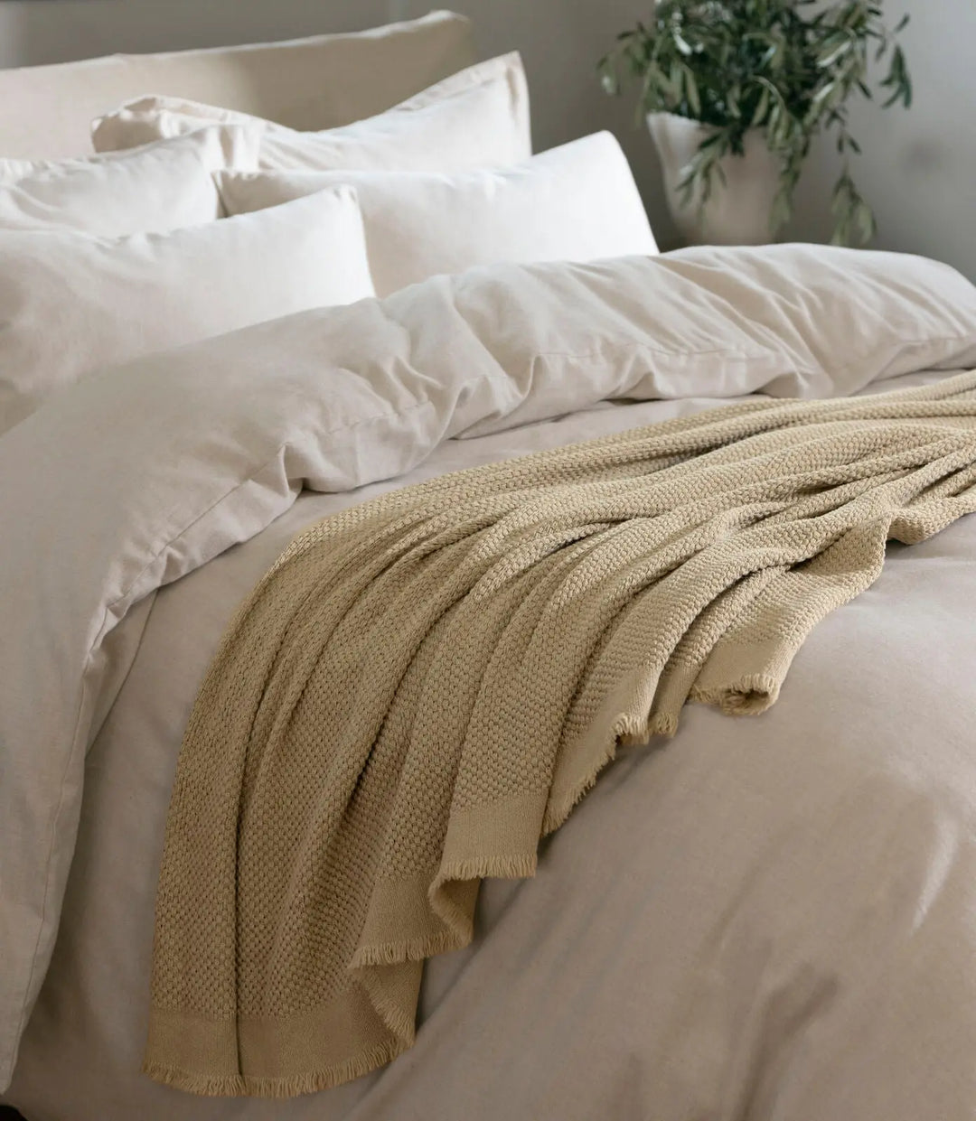 Christy Madeira Throw 140 x 180cm Stone Christy