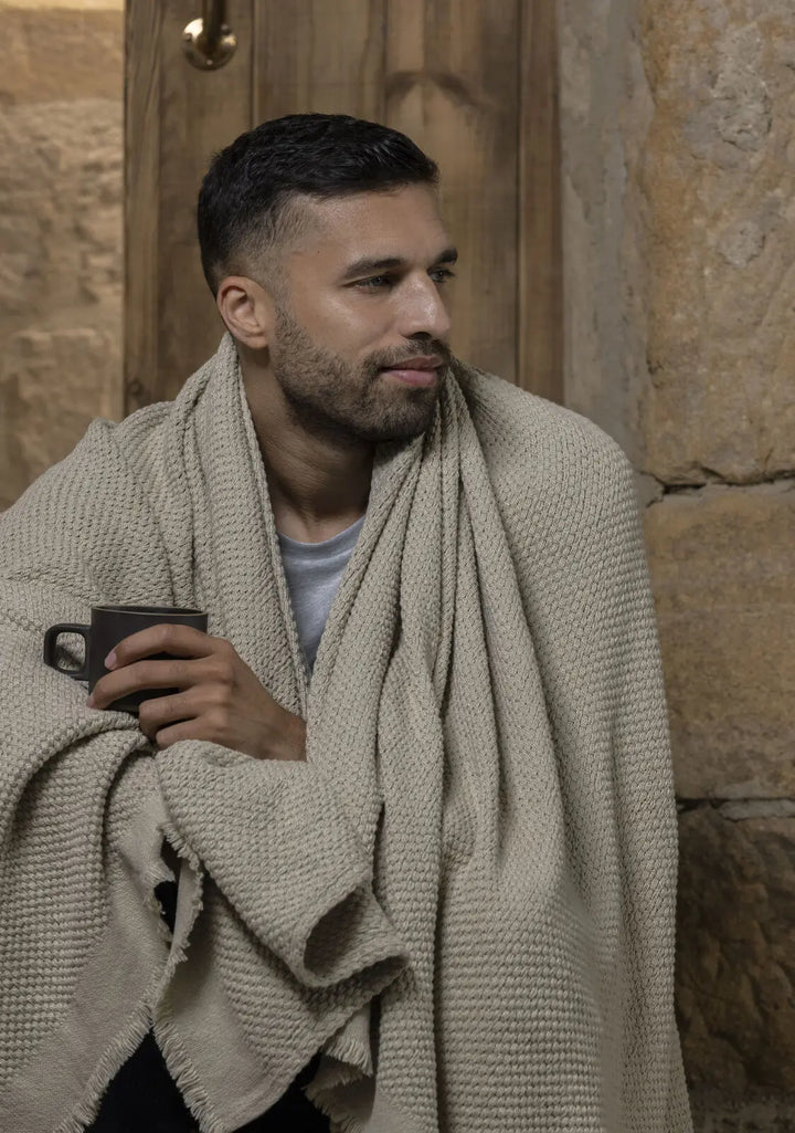 Christy Madeira Throw 140 x 180cm Stone Christy