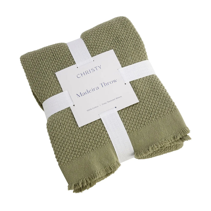 Christy Madeira Throw 140 x 180cm – Forest Green Cotton Throw Christy