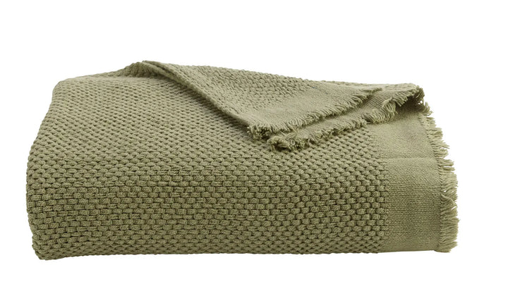 Christy Madeira Throw 140 x 180cm – Forest Green Cotton Throw Christy