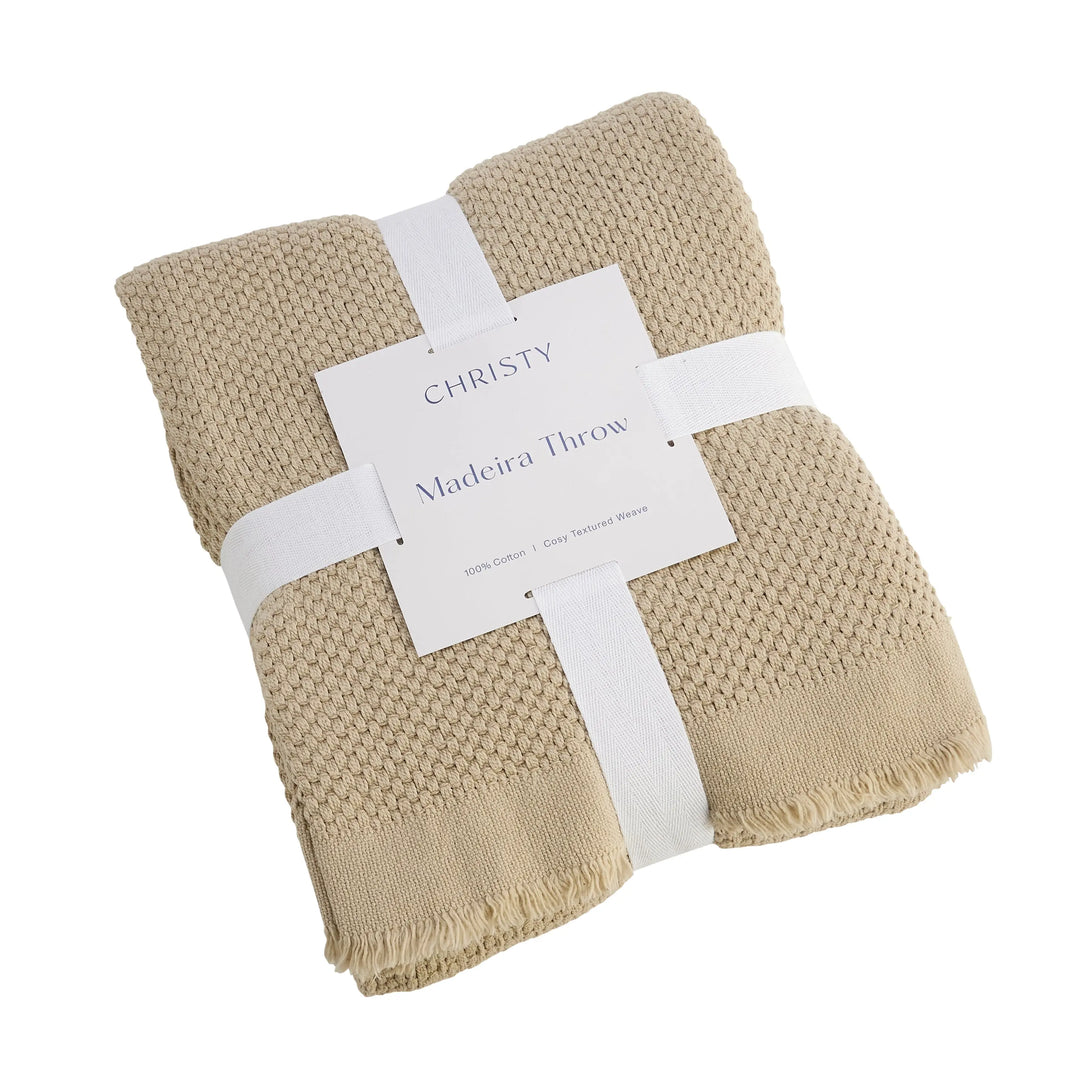 Christy Madeira Throw 140 x 180cm Stone Christy