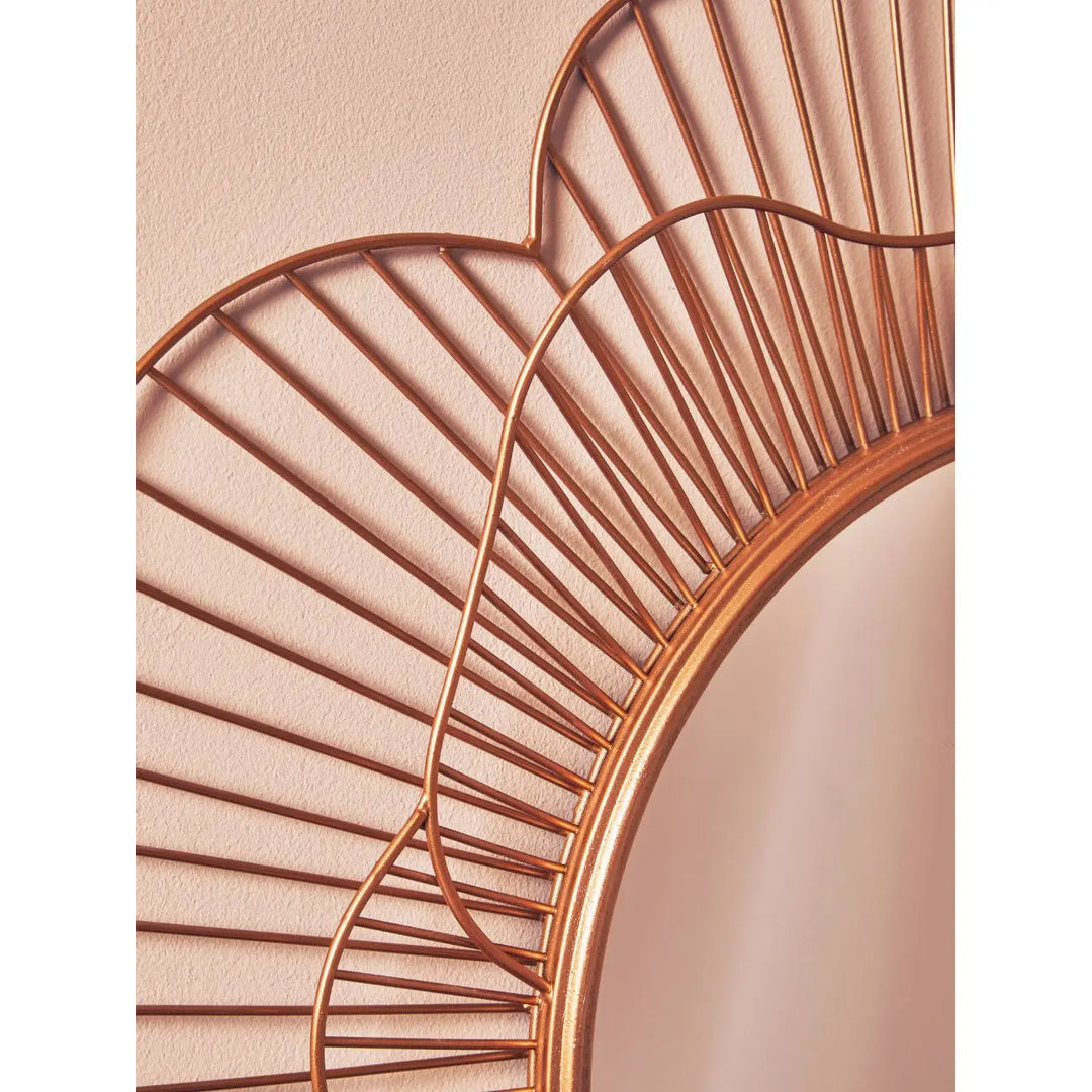 Madora Gold Flower Wall Mirror NJ HOME PREMIER HOUSEWARES