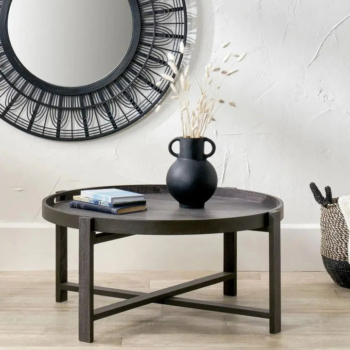Marmara Dark Grey Oak Veneer Coffee Table  Nicholas John Interiors