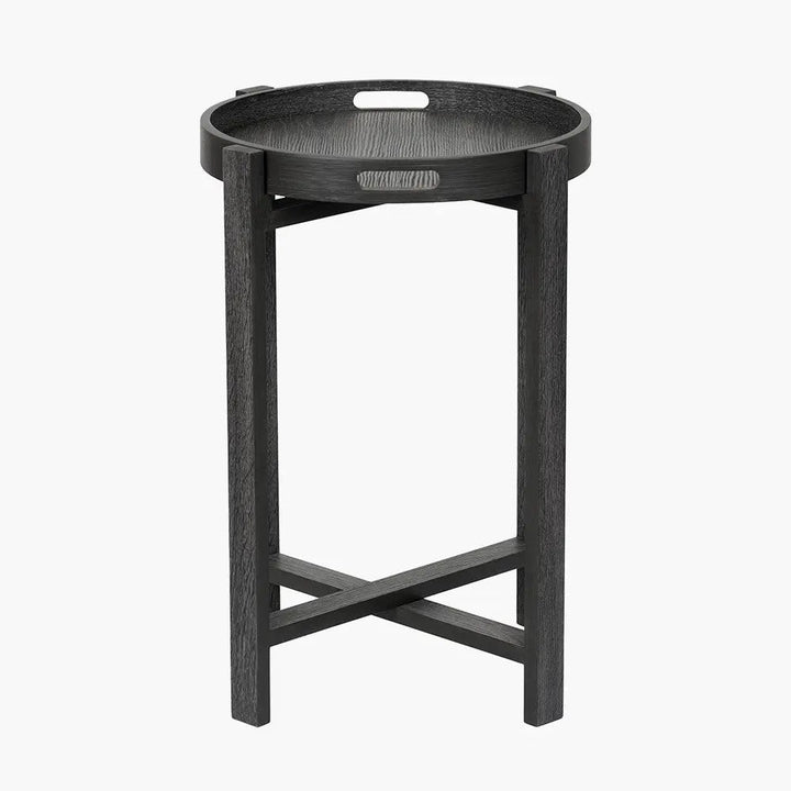 Marmara Dark Grey Oak Veneer Side Table   Nicholas John Interiors