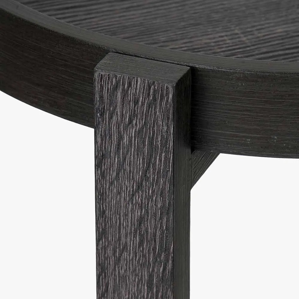 Marmara Dark Grey Oak Veneer Side Table   Nicholas John Interiors