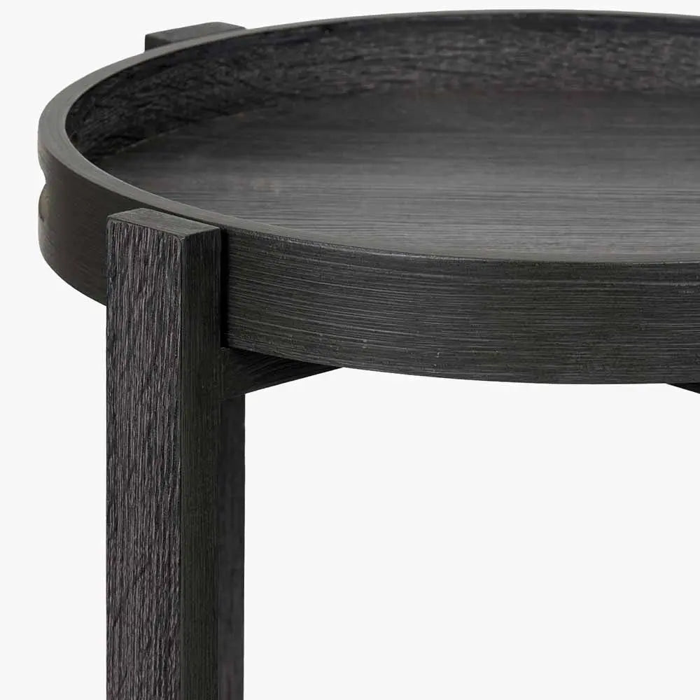 Marmara Dark Grey Oak Veneer Side Table   Nicholas John Interiors