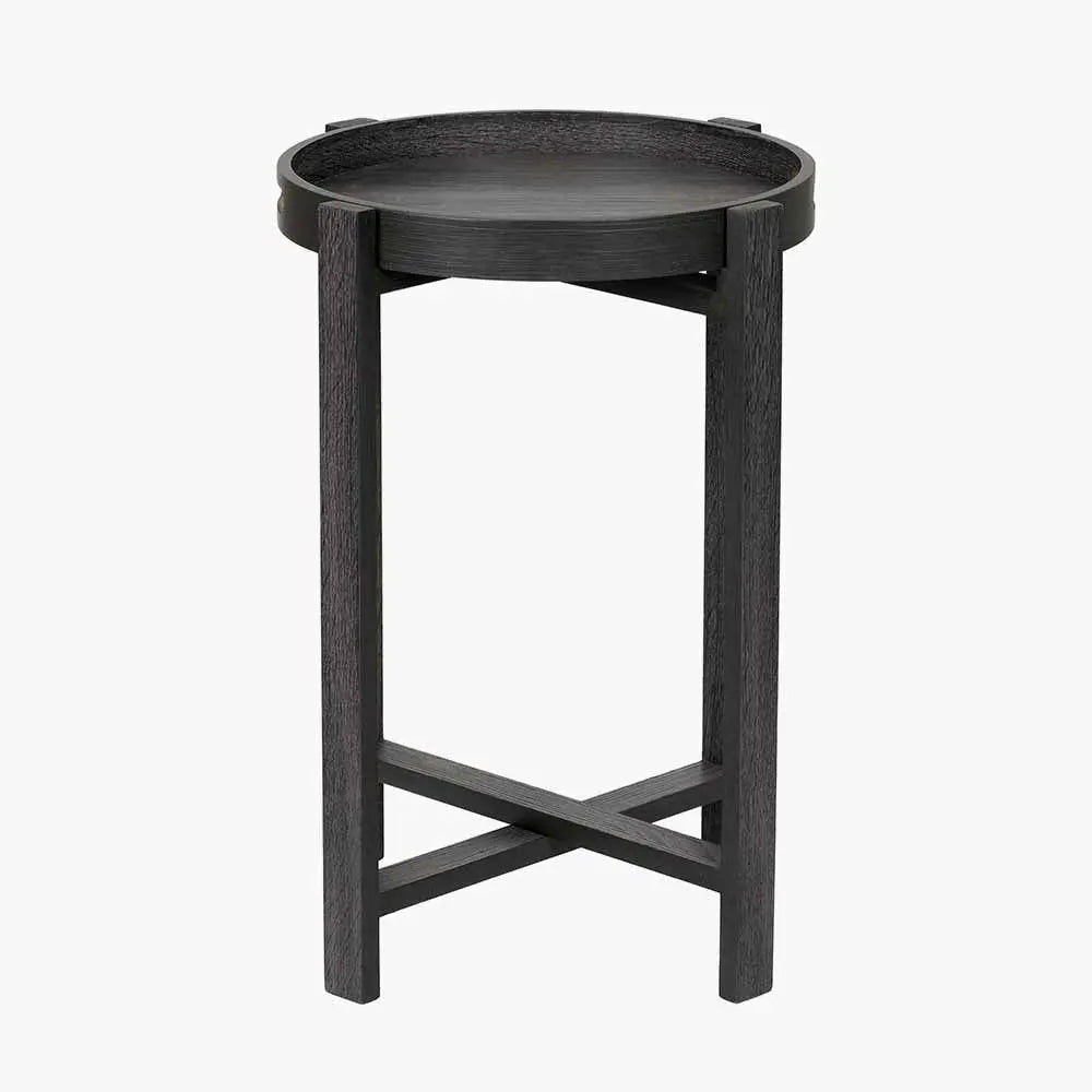 Marmara Dark Grey Oak Veneer Side Table   Nicholas John Interiors
