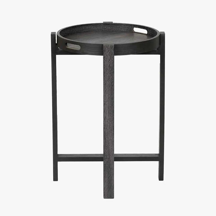 Marmara Dark Grey Oak Veneer Side Table   Nicholas John Interiors