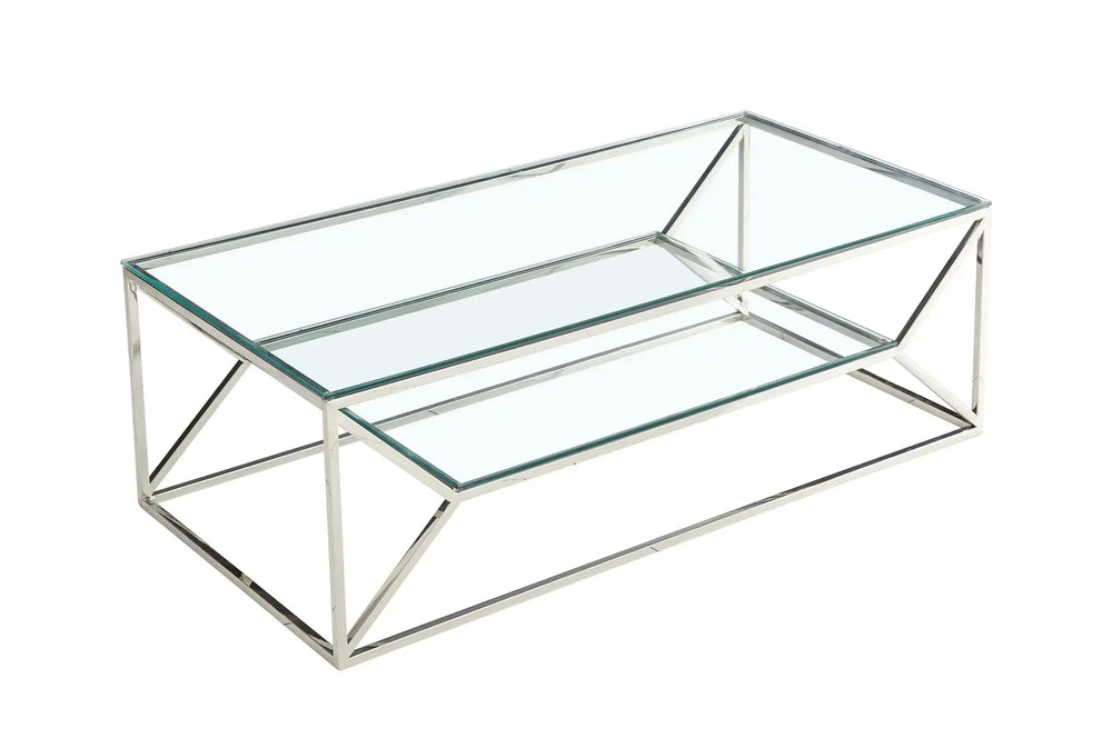 Mattia Clear Glass Coffee Table Torelli