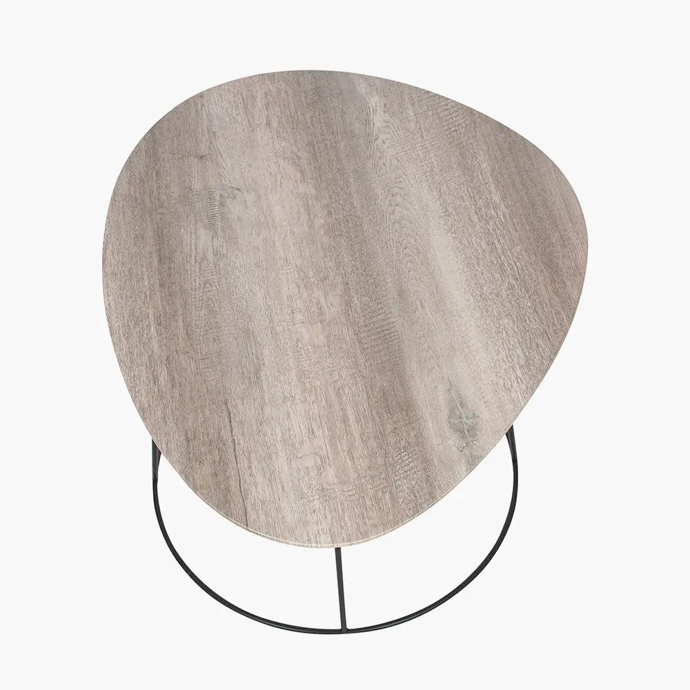 Minato White Oak Veneer and Black Metal Leg Side Table   Nicholas John Interiors