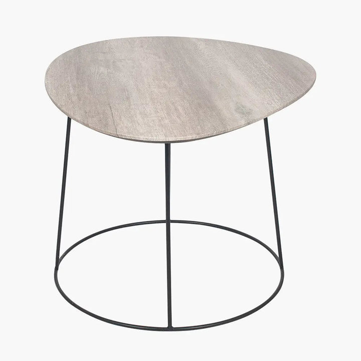 Minato White Oak Veneer and Black Metal Leg Side Table   Nicholas John Interiors