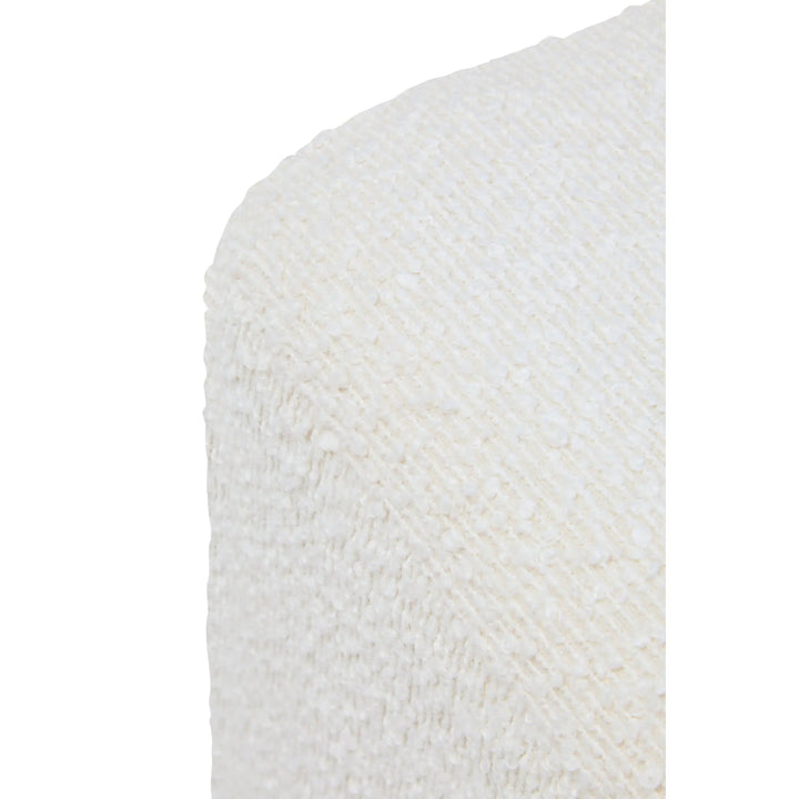 Motara Burl Wood And Cream Boucle Sqaure Stool  Nicholas John Interiors