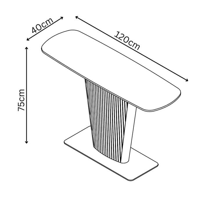 Estello Light Grey Ceramic Console Table Torelli
