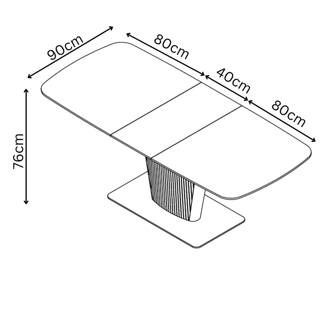 Estello 160-200cm White Ceramic Extending Dining Table Torelli