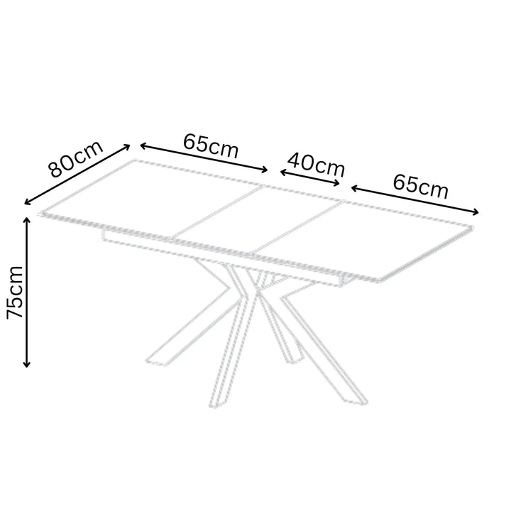 Armino 130-170cm Wood Look Ceramic Extending Dining Table Torelli