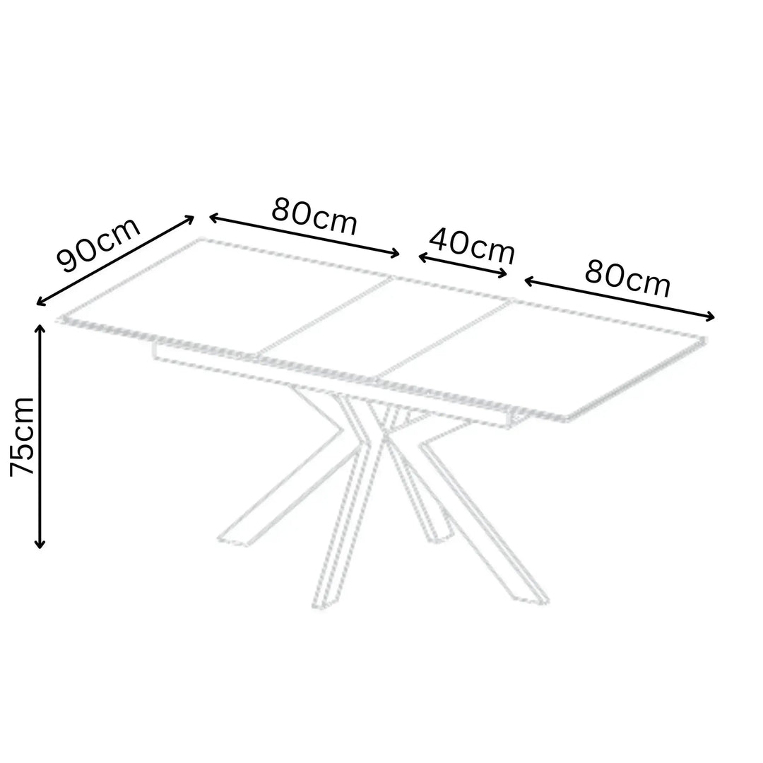Armino 160-200cm Wood Look Ceramic Extending Dining Table Torelli