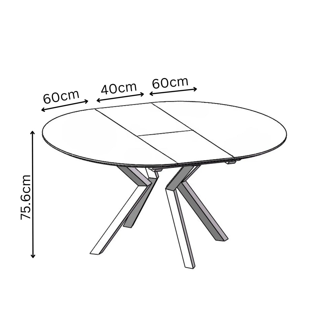 Lorenzi 120-160cm Extending Wood Look Ceramic Look Dining Table Torelli