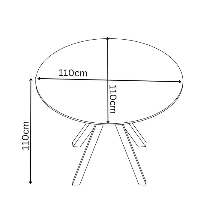 Lorenzi 110cm White Ceramic Look Dining Table Torelli