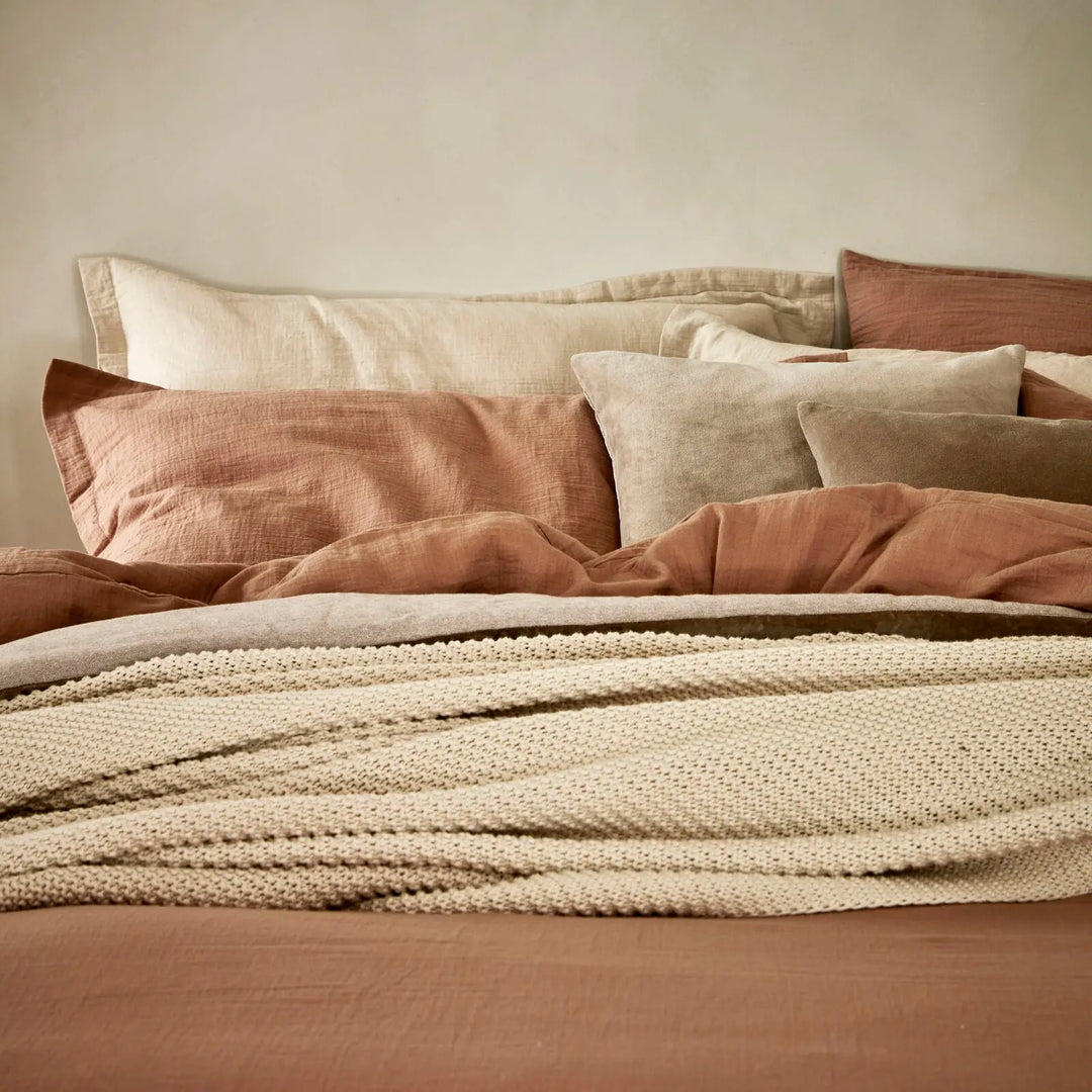 Christy Organic Retreat Super King Duvet Set in Clay Christy