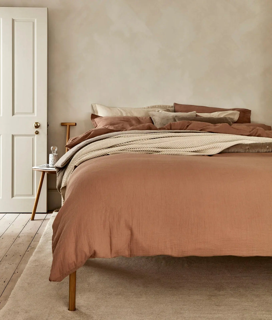 Christy Organic Retreat Super King Duvet Set in Clay Christy