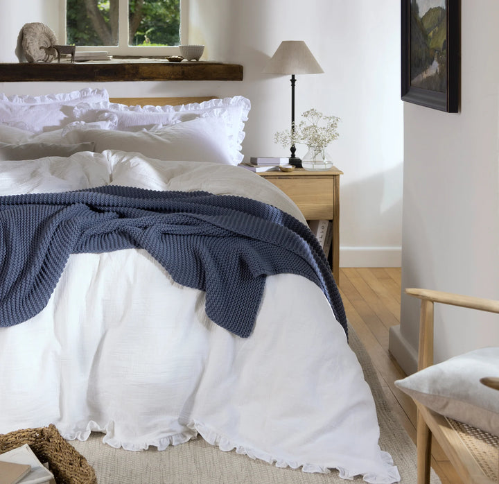 Christy 100% Organic Retreat Ruffle Duvet Set in White