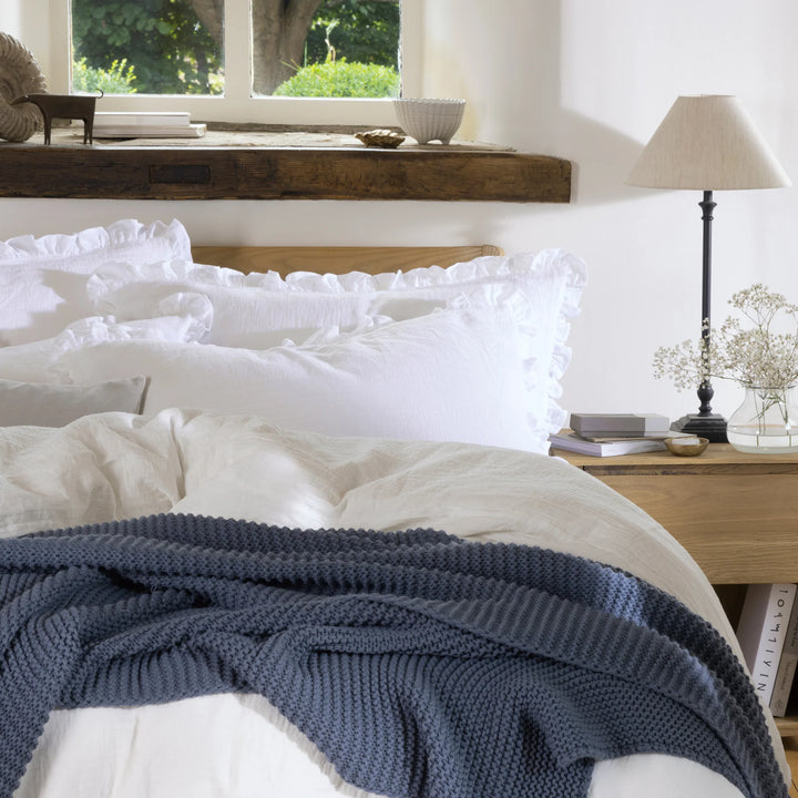 Christy 100% Organic Retreat Ruffle Duvet Set in White